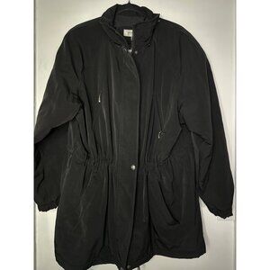 Liz Claiborne XXL Black  Jacket Adjustable Waist fall winter coat preppy holiday